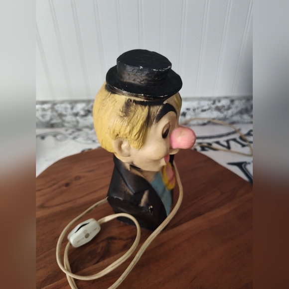 Vintage Plastic Lighted Clown Head Bust Night Light Tested Works - Picture 4 of 8
